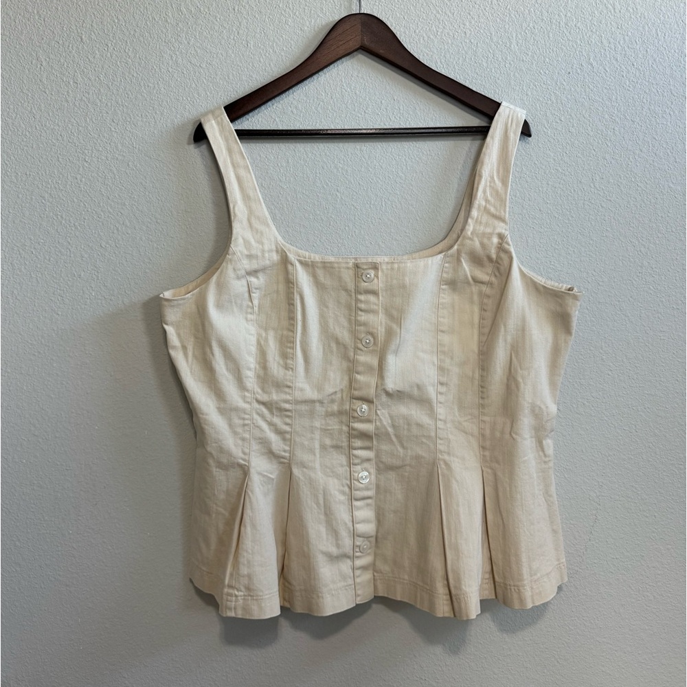 Denim button-front bustier, NEW WITH TAGS